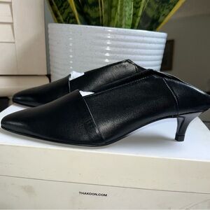 NIB THAKOON Genuine Leather Kitten Heel Mules Size 37